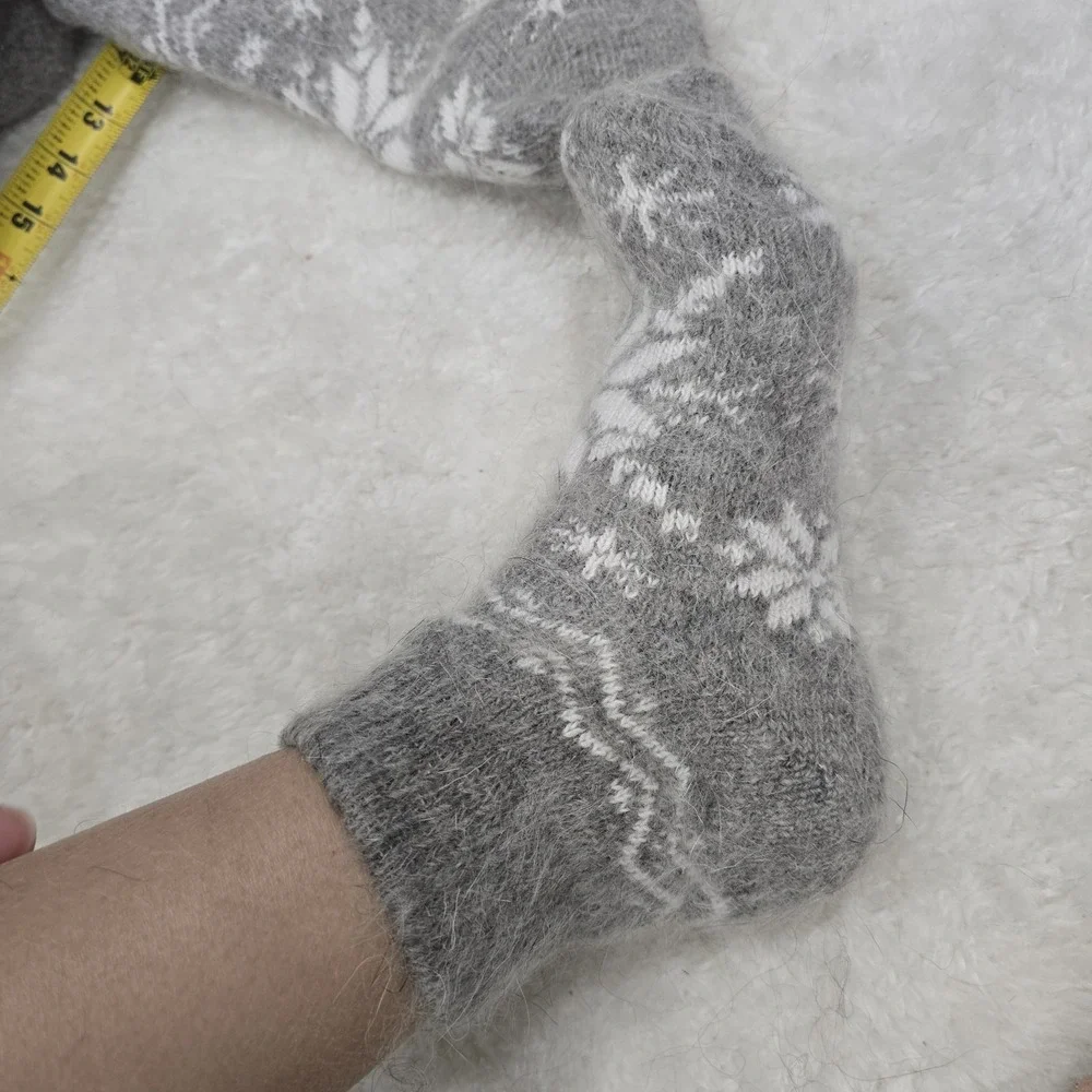 Handmade Goat Down Socks‎ - 100% Natural Wool - Thick, Warm & Fuzzy Winter Socks